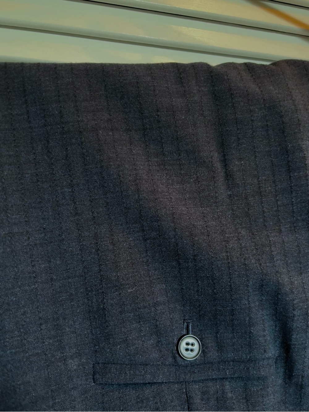 Theory Wool Trousers in Navy Blue with Stitch Detailing — Size 12 - Picture 4 of 11